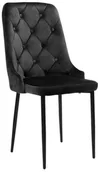 Krzesła - EMWOmeble STYLOWE KRZESŁO TAPICEROWANE  MIGEL  HY-DC0255 WELUR CZARNE GUZIKI 40156 - miniaturka - grafika 1