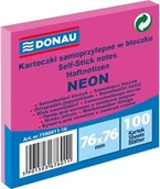 Notesy i bloczki - Donau Bloczek samoprzylepny 76x76mm 1x100 kart. neon różowy 7586011-16 - miniaturka - grafika 1