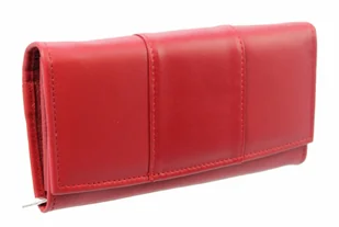 PolskaGalanteria.pl Portfel Damski PolskaGalanteria Długi Suwak Skóra Naturalna Czerwony Klapka z Wstawką Wzór VII KP D402 - Portfele - miniaturka - grafika 11