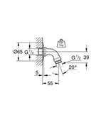 Wylewki do baterii - Grohe Relexa Ramię prysznicowe ścienne 5,5 cm chrom 28429000 - miniaturka - grafika 1