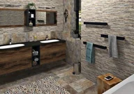 Wieszaki łazienkowe - Domotechnika Wieszak na ręczniki 60x6 cm, czarny mat PATRON SH/ PX064 - miniaturka - grafika 1