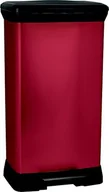 Kosze na śmieci - Curver 187181 kosz na śmieci z pedałem, prostokątne, metal/tworzywo sztuczne, czerwony, 39 x 29 x 73 cm, 50 L 187181 - miniaturka - grafika 1