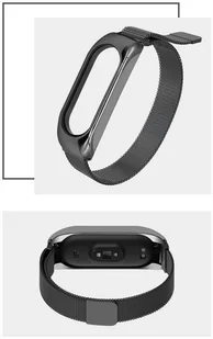 Braders Metalowa Bransoleta do Mi Band 3 / 4 / 5 / 6 czarny - Akcesoria do smartwatchy - miniaturka - grafika 3