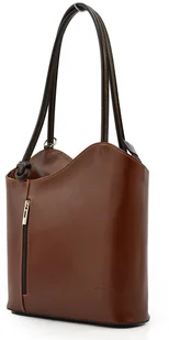 Vera Pelle Torebka-plecak vp115l Brązowy/Czekoladowy - Plecaki - miniaturka - grafika 3