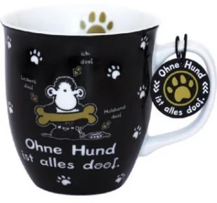 Die Geschenkewelt Świat prezentów Sheepworld 45704 pies jest wszystkim, porcelana, 40 cl, z napisem na prezent, czarno-biała filiżanka - Kubki - miniaturka - grafika 2