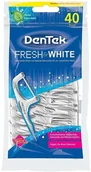 Nici dentystyczne - DenTek Fresh & White wykałaczki do zębów z nitką wybielającą 40szt - miniaturka - grafika 1