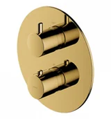 Baterie podtynkowe - Omnires Y1236RO GL Termostatyczna bateria prysznicowo-wannowa podtynkowa element natynkowy ZŁOTY - miniaturka - grafika 1