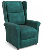 Fotele - Halmar Fotel wypoczynkowy rozkładany AGUSTIN 2 ciemny zielony velvet - miniaturka - grafika 1