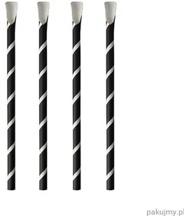 PapStar Słomki z papieru z łyżeczką do granity pure, śr. 8 mm, 20 cm, czarno-białe Stripes 100 szt. 87991 - Słomki do napojów PapStar Słomki z papieru z łyżeczką do granity pure, śr. 8 mm, 20 cm, czarno-białe Stripes 100 szt. 87991 - Słomki do napojów - miniaturka - grafika 1
