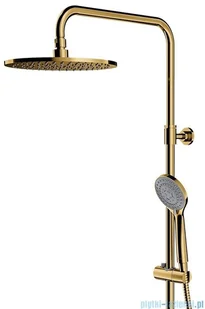 Omnires Y zestaw prysznicowy natynkowy termostatyczny złoty Y1244LUXLGL | - Zestawy prysznicowe - miniaturka - grafika 3