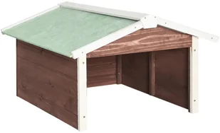 vidaXL Lumarko Garaż dla kosiarki robotycznej, 72x87x50, biel i mokka, jodła 170880 - Pozostałe narzędzia ogrodowe - miniaturka - grafika 2