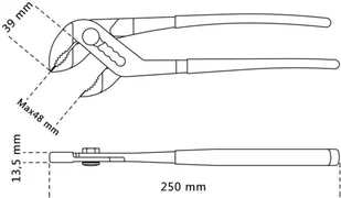 Beta Tools Szczypce nastawne 1048, 250 mm, 010480015 - Kombinerki i obcęgi - miniaturka - grafika 2