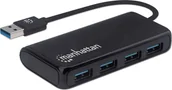 Huby USB - Manhattan HUB USB 4-portowy USB 3.2 czarny 164900 164900 - miniaturka - grafika 1