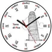Zegary - Atrix Zegar języki świata Krzywa Wieża ATE900KW - miniaturka - grafika 1