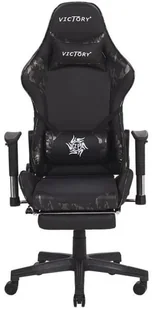 Beliani Krzesło biurowe regulowane ekoskóra czarne VICTORY - Fotele gamingowe - miniaturka - grafika 3