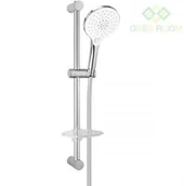 Zestawy prysznicowe - Oltens Oltens Saxan EasyClick Alling 60 zestaw prysznicowy z mydelniczką chrom/biały 36003110 - miniaturka - grafika 1