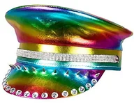 Czapki dla dzieci - Boland Boland 44760  tęczowa czapka z nitami, kamieniami ozdobnymi i strasem, wielokolorowa, dla dorosłych, nakrycie głowy, kapelusz, CSD, karnawał, imprezy tematyczne 44760 - miniaturka - grafika 1