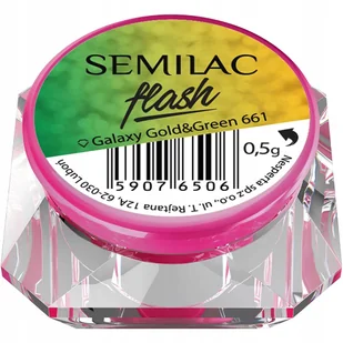 Semilac Semiflash - Efekt Galaxy Gold&Green 661 59076506 - Ozdoby do paznokci - miniaturka - grafika 2