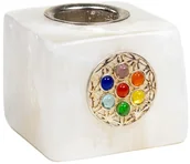 Półfabrykaty do biżuterii - Selenit surowy z kwiatem życia (świecznik) PI-78268 - miniaturka - grafika 1