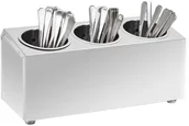 Pojemniki na sztućce - vidaXL Pojemnik na sztućce, 3 przegrody, prostokątny, stal nierdzewna vidaXL - miniaturka - grafika 1