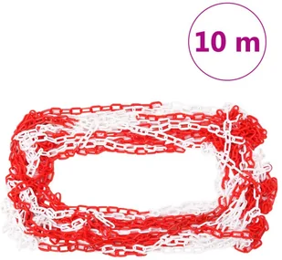 vidaXL Zestaw słupków z 10-metrowym, plastikowym łańcuchem 150954 - Wyposażenie miejsc publicznych - miniaturka - grafika 5