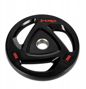 Talerz Olimpijski Hms TOX15 Ogumowany 15KG Czarny - Obciążenia - miniaturka - grafika 2