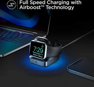 Spigen Ładowarka Ładowarka bezprzewodowa do Apple Watch PF2002 PowerArc Apple Watch Wireless Charger Black SPN1678BLK - Ładowarki do telefonów - miniaturka - grafika 8