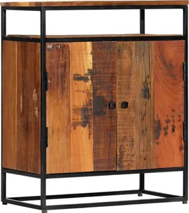 vidaXL Szafka boczna, 60x35x76 cm, lite drewno z odzysku i stal vidaXL - Szafki do salonu - miniaturka - grafika 2