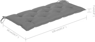 vidaXL Ławka ogrodowa z poduszką, 120 cm, bambusowa 3063892 - Ławki ogrodowe - miniaturka - grafika 11