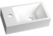 Umywalki - Sapho AMAROK umywalka 40x22 do zawieszenia/nablatowa kompozytowa lewa AR400 - miniaturka - grafika 1