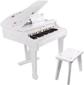 Instrumenty muzyczne dla dzieci - Classic World DREWNIANE PIANINO FORTEPIAN ZE STOŁECZKIEM 54273 - miniaturka - grafika 1