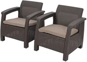 Meble ogrodowe - Keter Zestaw CORFU DUO 2-osobowy - brązowy - brązowy 15-465 - miniaturka - grafika 1