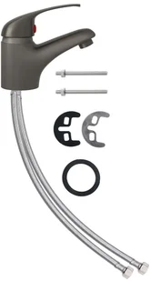 vidaXL Bateria umywalkowa Bateria umywalkowa z mieszaczem szara 13x10 cm 149082 - Baterie umywalkowe - miniaturka - grafika 4