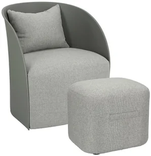 D2.Design Fotel z podnóżkiem Puri szary 226570 - Fotele - miniaturka - grafika 2