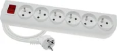 Przedłużacze i rozgałęźniki - Elgotech Przedłużacz 6 gniazdowy z uziemieniem i wyłącznikiem 3x1,5 2m Biały PSN-602W-1,5 - miniaturka - grafika 1