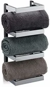 Półki łazienkowe - Relaxdays wieszak na ręczniki, chromowany, wymiary: 44 x 18 x 16 cm, kolor srebrny/czarny (10024637) - miniaturka - grafika 1