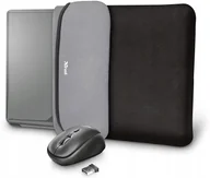 Torby na laptopy - Trust etui na laptopa i mysz YVO MOUSE + SLEEVE 15,6" 23449 czarne/szare - miniaturka - grafika 1