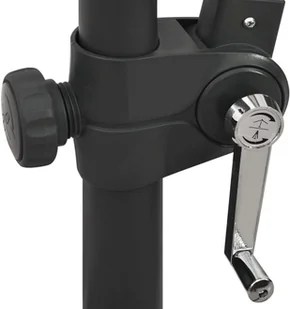 vidaXL Wiszący parasol z lampkami LED i słupkiem, czarny, 300 cm 312340 - Parasole ogrodowe - miniaturka - grafika 9