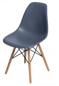 Fotel biurowy, krzesło biurowe D2.Design Krzesło P016W PP dark grey, drewniane nogi 80386 - Fotele i krzesła biurowe - miniaturka - grafika 2
