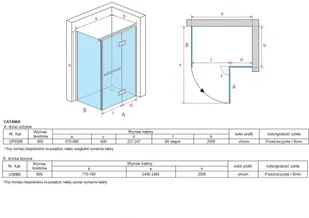 Atrium Catania 90x80 UP0309+US080 - Kabiny prysznicowe - miniaturka - grafika 8