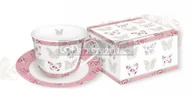 Filiżanki - Nuova R2S Easy life PORCELANOWA FILIŻANKA ŚNIADANIOWA ZE SPODKIEM - Papillions MOTYLE (251 MAPI) - miniaturka - grafika 1