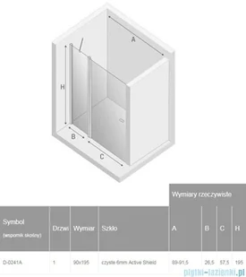 NEW TRENDY New Soleo Black 90x195 cm drzwi wnękowe wspornik skośny przejrzyste D-0241A | - Akcesoria do armatury i ceramiki - miniaturka - grafika 2