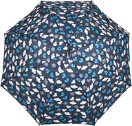 Parasole - Blue Drop Parasol damski długi w polne kwiaty, niebieski MOI6660-03 - miniaturka - grafika 1