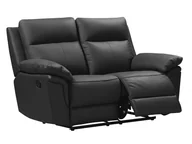 Sofy i kanapy - Vente-Unique Sofa 2-osobowa z mechanizmem relaksu ze skóry bawolej PAKITA - kolor czarny - miniaturka - grafika 1