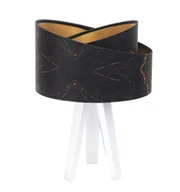 Lampy stojące - ImoLight Lampka stołowa mini-trójnóg biały Awena Czarna Lava apla złota 060s-137w - miniaturka - grafika 1