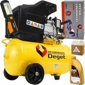 Sprężarki i kompresory - DEGET KOMPRESOR SPRĘŻARKA 50L 250l/m KIT 5 ZESTAW LAMPKA V81151 + V81141 - miniaturka - grafika 1