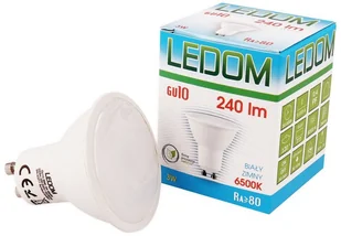 Ledom Żarówka LED GU10 220-240V 3W 240lm 6500K biała zimna 244001 - Żarówki LED Ledom Żarówka LED GU10 220-240V 3W 240lm 6500K biała zimna 244001 - Żarówki LED - miniaturka - grafika 2
