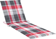 Poduszki ogrodowe - vidaXL Poduszka na leżak czerwona krata 200x60x4 cm tkanina  314216 - miniaturka - grafika 1