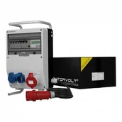 Rozdzielnie elektryczne - Doktorvolt Rozdzielnica TD-S/FI 32A 2x230V Schuko SKHU z kablem stojakiem i licznikiem zużycia energii 0496 DV-0496-D - miniaturka - grafika 1