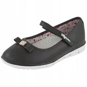 Buty dla dziewczynek - Wojtyłko Balerinki Stabilne Wew.Skóra Czerń 1328 - miniaturka - grafika 1